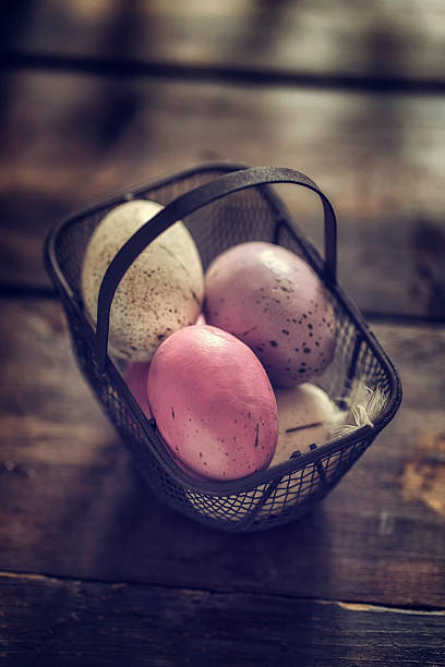 istock Colorful Easter Eggs Decorated on Wooden Background 539280553