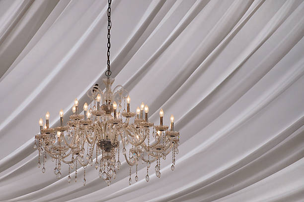 istock Elegant chandelier hanging in a party tent 539281177