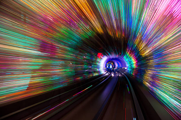 istock futuristic super speed traffic  blur motion in tunnel 539282381