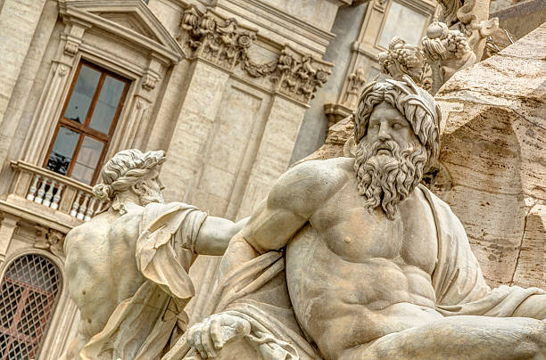 fontana di piazza navona, roma, italia - marble canyon foto e immagini stock