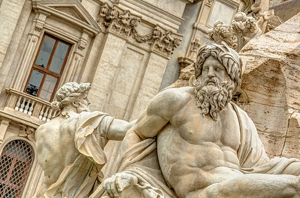 piazza navona de trevi, roma, itália - marble - fotografias e filmes do acervo