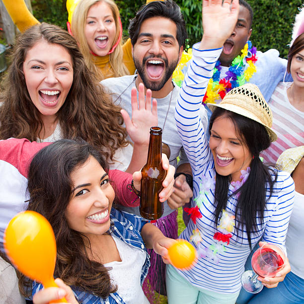 istock Group of Friends Dancing at Outdoors Party 539282573