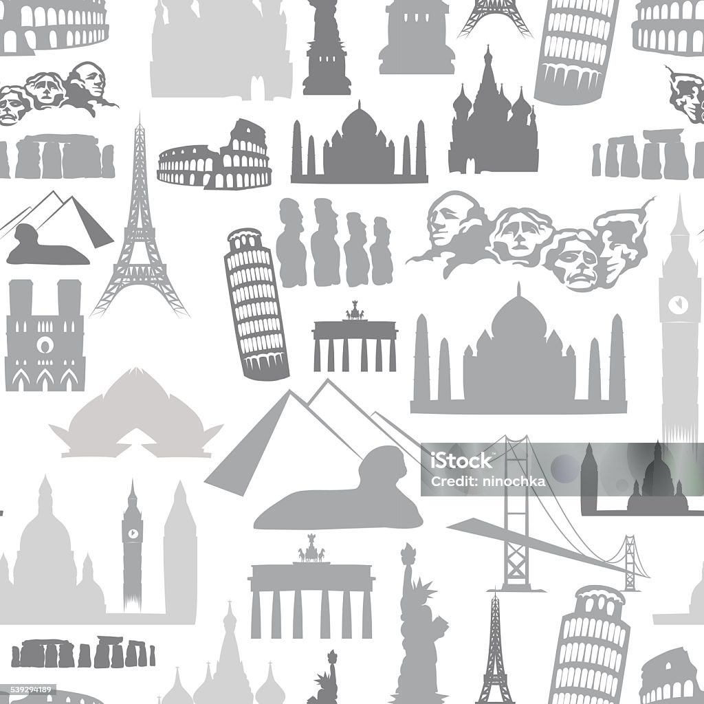 Pattern Making Landmarks Landmarks Seamless Pattern Stock Illustration - Download Image Now ...