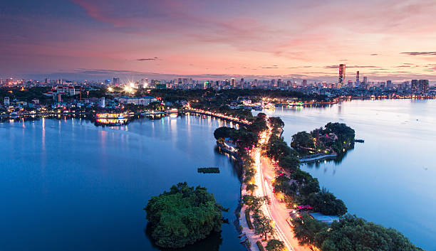 Cityscape of HaNoi Ha Noi City, the Capital of VietNam west lake stock pictures, royalty-free photos & images