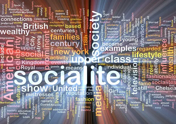 Photo of Socialite  wordcloud concept illustration glowing