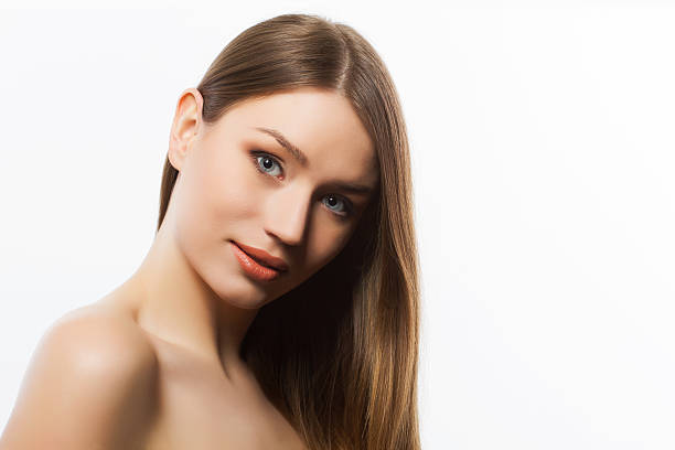 istock Beautiful woman on light background 539307079