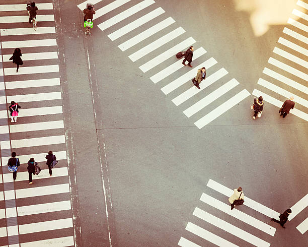 istock People walking top view crossing road 539307459