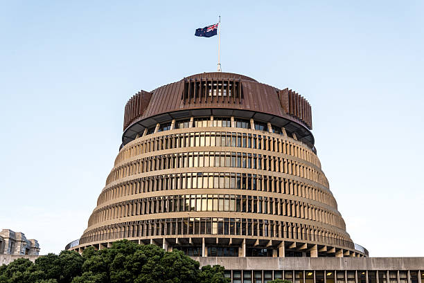 Beehive in Wellington The Parliament Building in Wellington beehive new zealand stock pictures, royalty-free photos & images