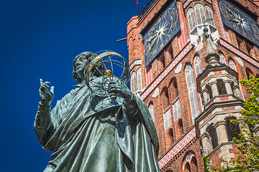 Monument of great astronomer Nicolaus Copernicus made by Fryderyk Abraham Tieck in 1853, Toruń, Poland