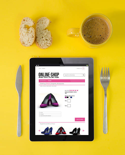 istock shopping online at breakfast 539323859