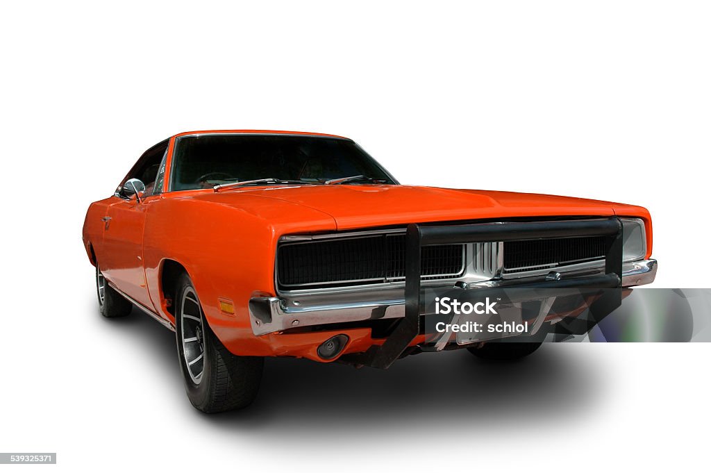 Orange 1969 Dodge Charger Muscle Car A Dodge Charger from 1969. Sports Car Stock Photo