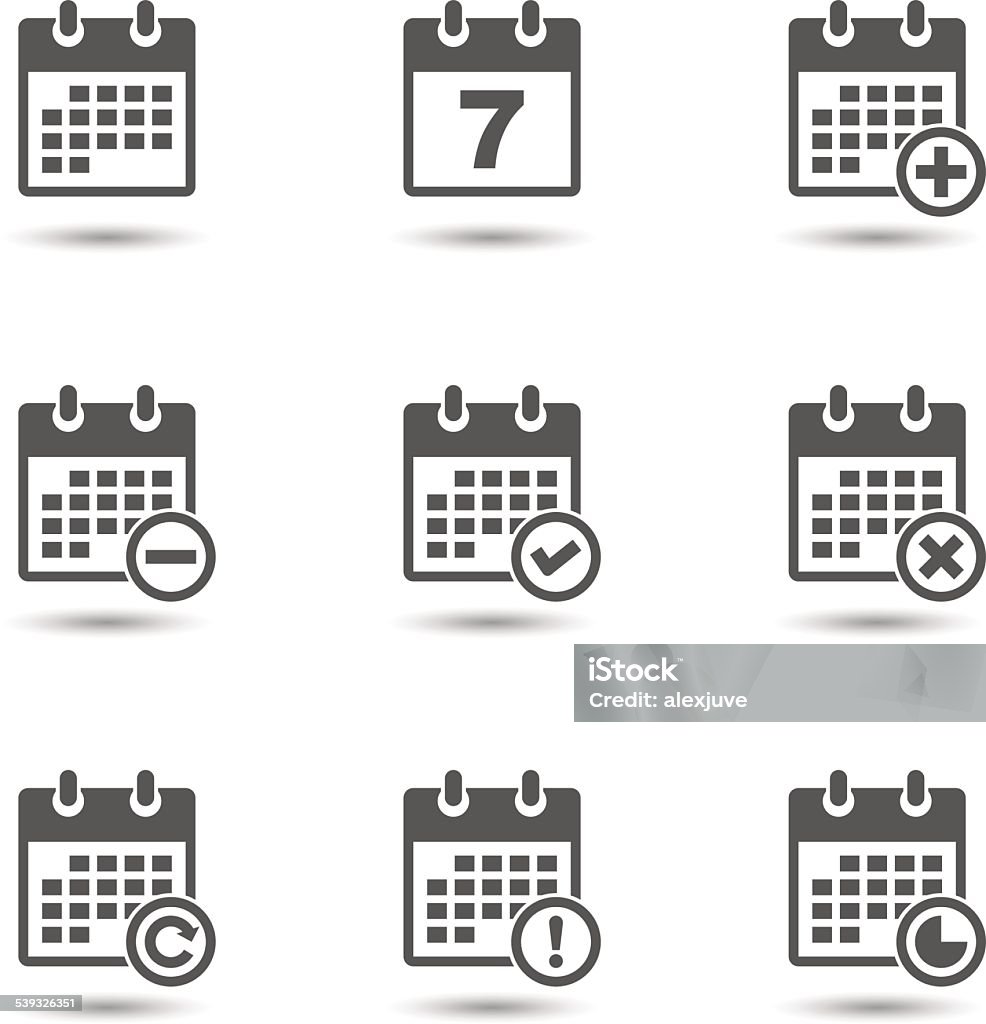 Vector calendar icons set Vector illustration of calendar icons set isolated on white background Icon Symbol stock vector