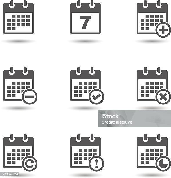 Vector Calendar Icons Set Stock Illustration - Download Image Now - Icon Symbol, Calendar, Week