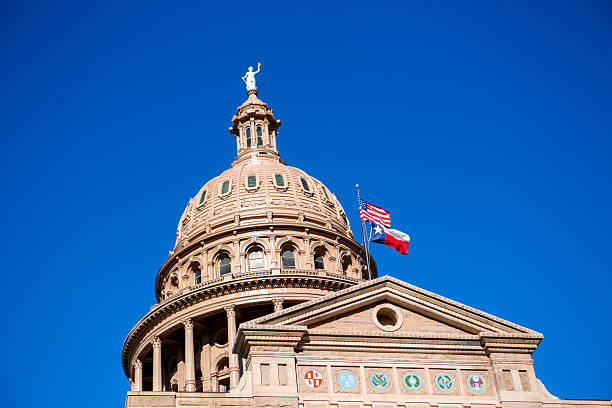 Dome of the Texas Capital building in Austin stock photo