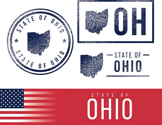 Vector illustration of USA rubber stamps - State of Ohio