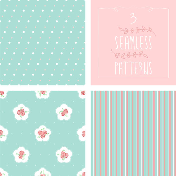 illustrations, cliparts, dessins animés et icônes de sans couture set - femininity pattern backgrounds beauty