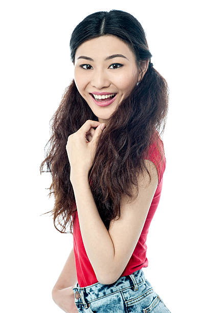 istock Cheerful girl posing in casuals 539327711