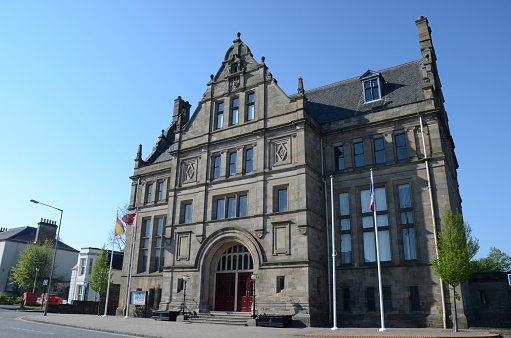 An exterior view of the town hall in Alloa