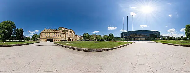 Panorama of the parliament "Landtag" in Stuttgart, Germany