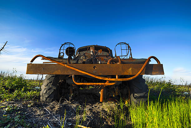 istock Abandoned, broken, rusting military truck in the tundra. 539330086