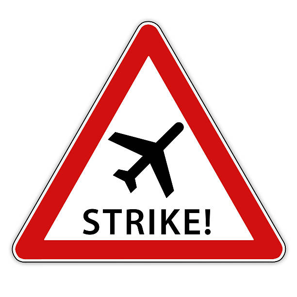 Strike at the airport stock photo
