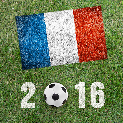 A soccer ball with a France flag