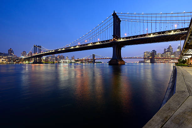 istock Manhattan Bridge in New York at night 539339606