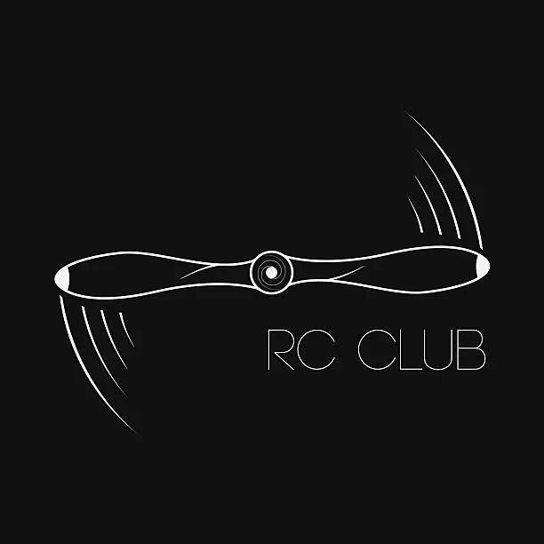 Vector illustration of Vector icon rotating propeller. Symbol rc club