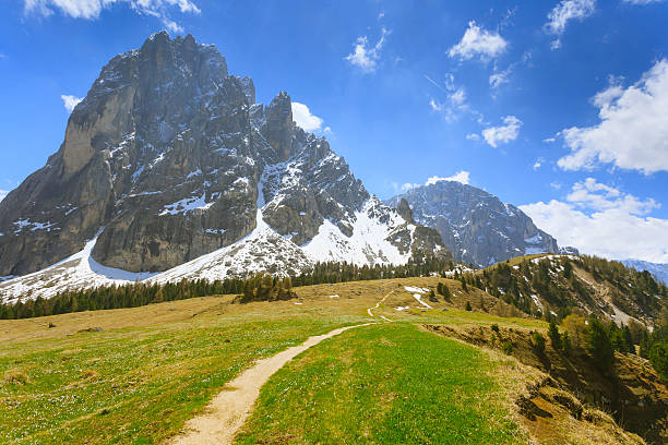 Italian dolomites landscape. View of famous \