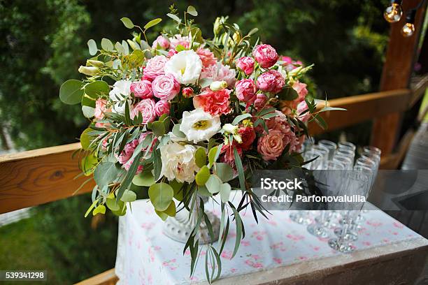 Beautiful Floral Arrangement Of Pink And White Peonies Roses Stock Photo - Download Image Now