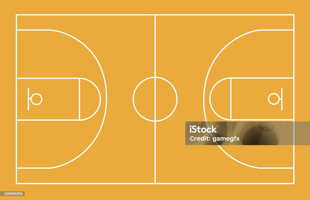 Campo de básquetbol, tenis, de campeonato FIBA, infografías horisontal - arte vectorial de Baloncesto libre de derechos