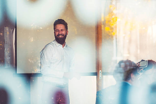 istock Business meeting in the office, window, reflection 539341926