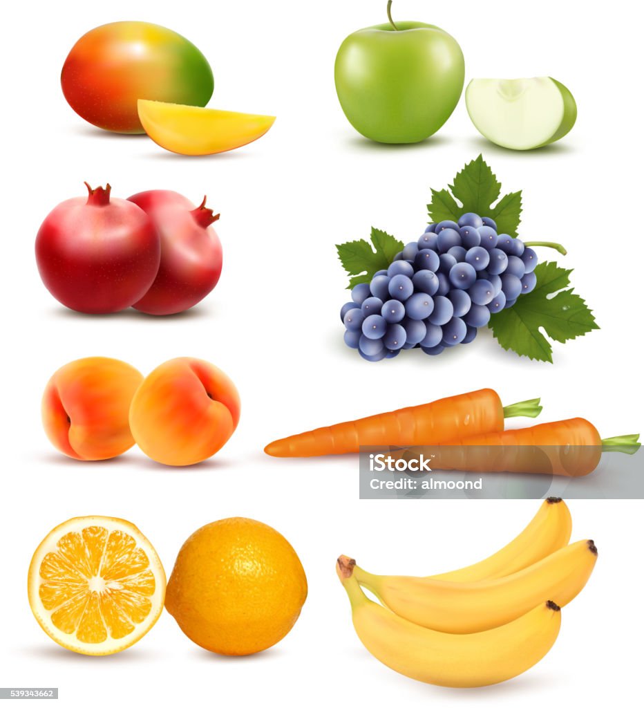 Nhóm Lớn Các Loại Trái Cây Và Rau Quả Khác Nhau Vectơ Hình minh ...