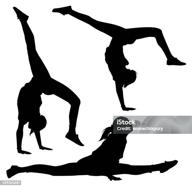 Acrobat Vector Stock Illustration - Download Image Now - Gymnastics, In Silhouette, Competition
