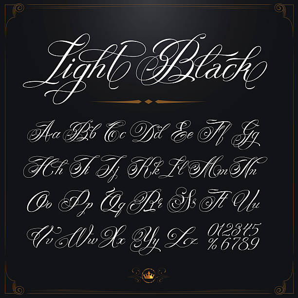 ilustrações, clipart, desenhos animados e ícones de preto fonte de luz - letter o ornate alphabet decoration