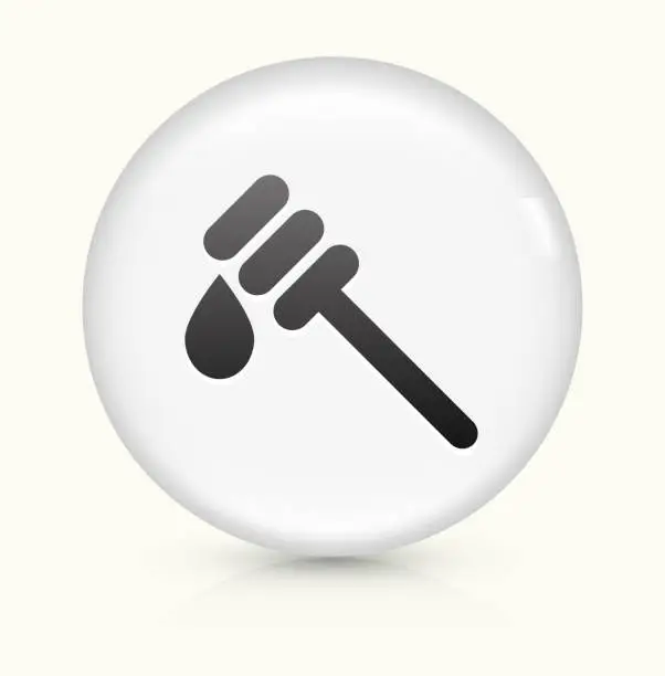 Vector illustration of Dripping Honey icon on white round vector button