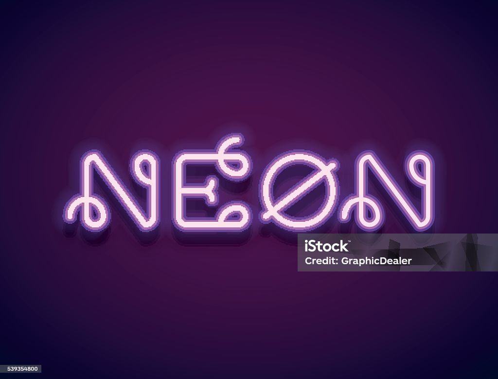 Neon Hand Lettering Neon Vector Lettering Stock Illustration - Download Image Now ...