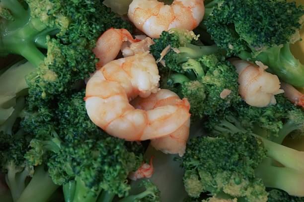 Stir fried broccoli with shrimp