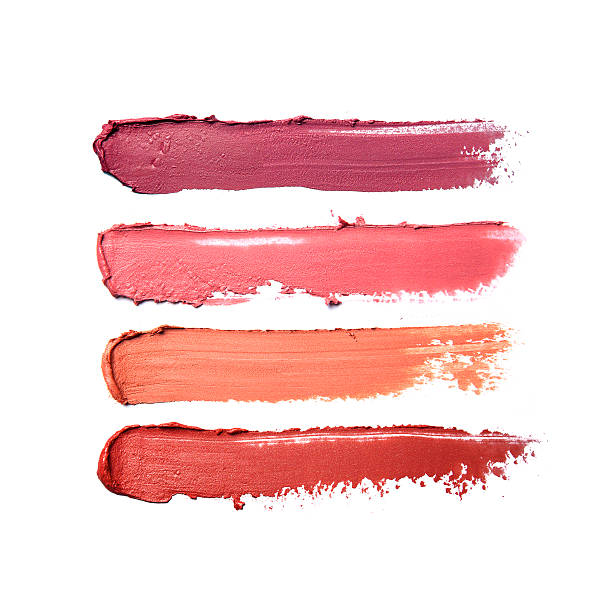 Collection of smudged lipsticks stock photo