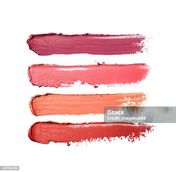 Collection Of Smudged Lipsticks Stock Photo - Download Image Now - Lipstick, Smudged - Condition, Color Image