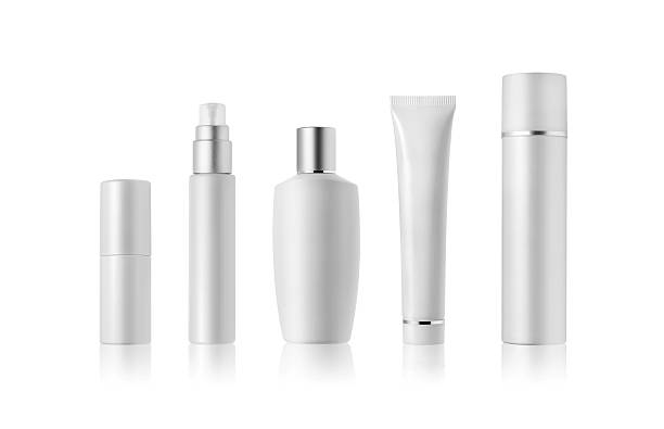 ホワイトの美容コンテナーズ - packaging bottle cosmetics container ストックフォトと画像