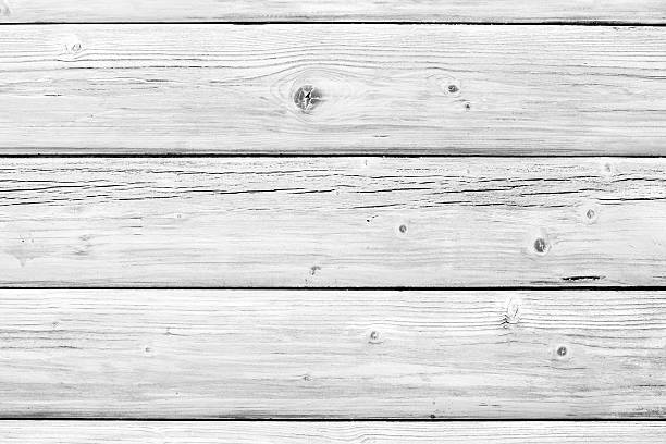 istock Old weathered white painted wooden board 539358201