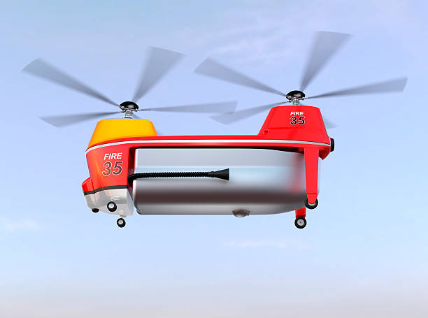 istock Fire fighting drone flying in the sky 539358974