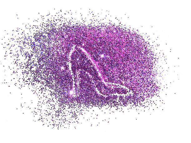 istock High heel shoe of purple glitter 539359556