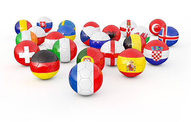 istock Pile of soccer balls 3D illustration 539363510