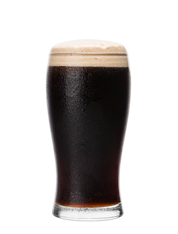 Close-up view of beer in the glass.