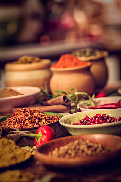 istock Spices and Herbs on Wooden Background 539363620