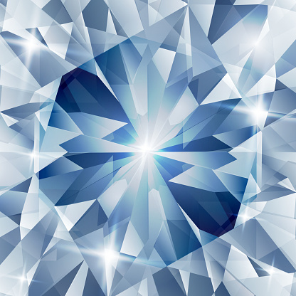 Illustration of Silver and blue with concept diamond