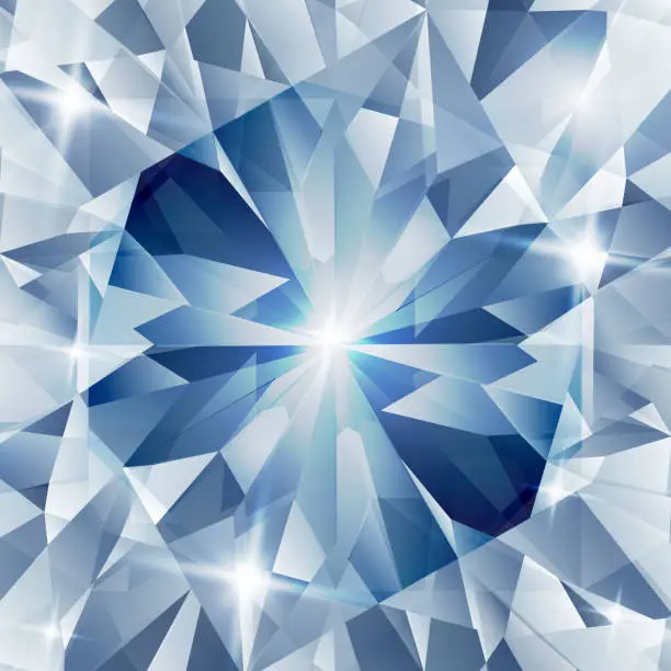 Vector illustration of Silver and blue with concept diamond