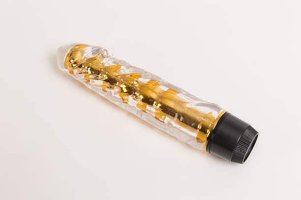 golden vibrator closeup stock photo
